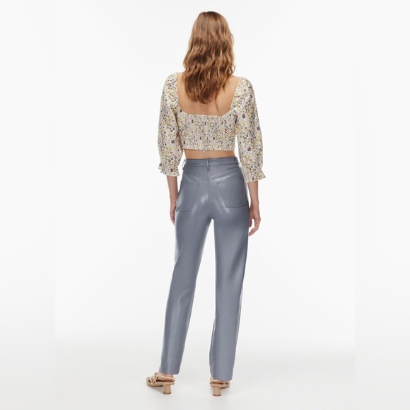 ARITZIA Wilfred Melina Faux Leather Straight Leg Pant, Ardoise Grey, Size 4 - Picture 9 of 15